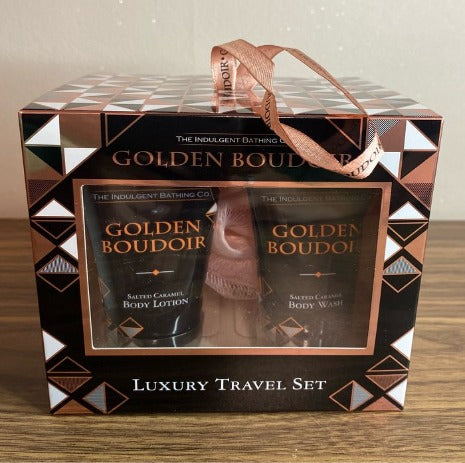 Coffret Golden boudoir  soin du corps The indulgent bathing & co Corps et bain  3 pièces