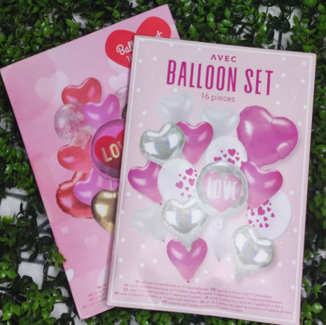 Kit Ballons 16 pièces Saint Valentin Diverses Variantes