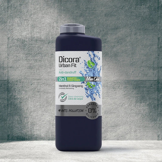 Shampooing + Après-shampooing  Dicora Urban Fit Antipelliculaire 2 en 1 400 ml