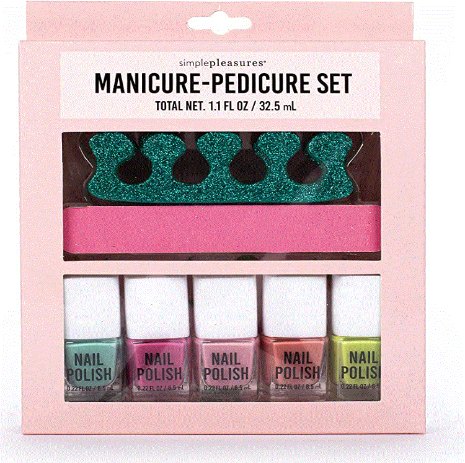Set de Manicure Pédicure avec vernis inclus Simplepleasures  5 pièces
