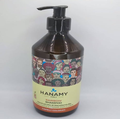 Shampoing aux Henné, huile olive et à l 'huile de macadamia - cheveux abimés, secs ou colorés 480 ml Hanamy