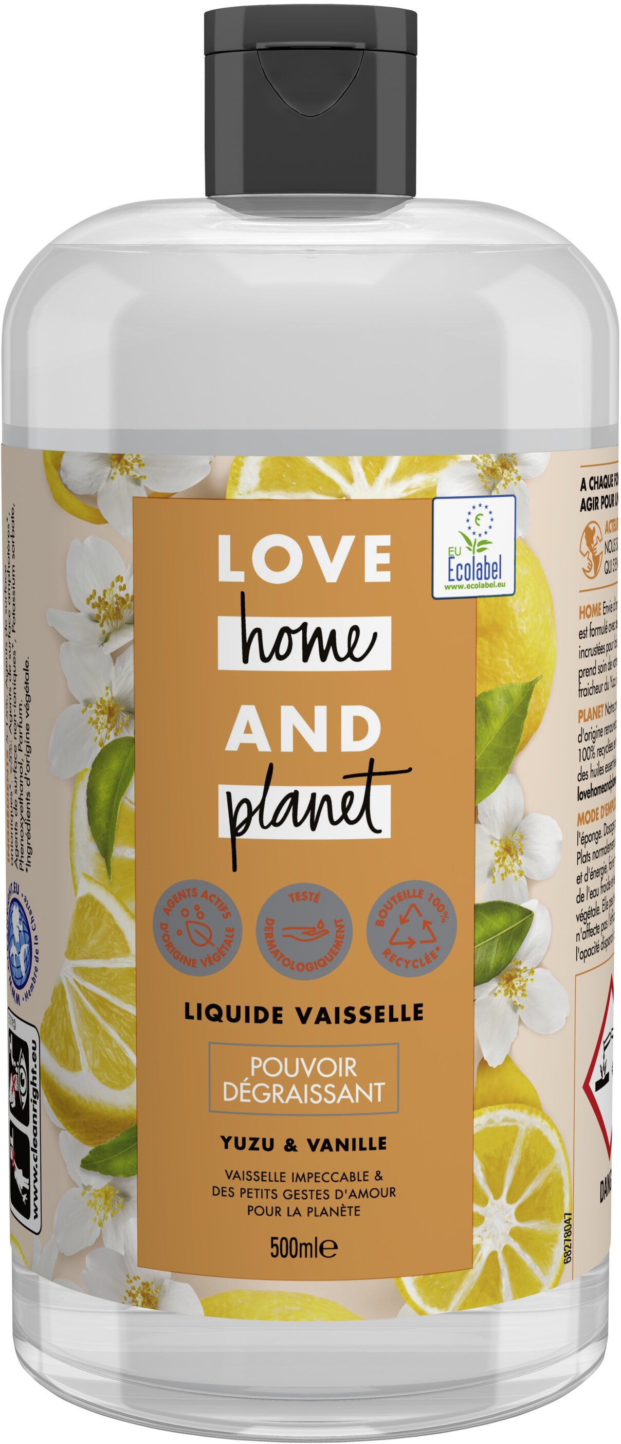 Liquide Vaisselle Love Home And Planet au Yuzu & Vanille 500ml